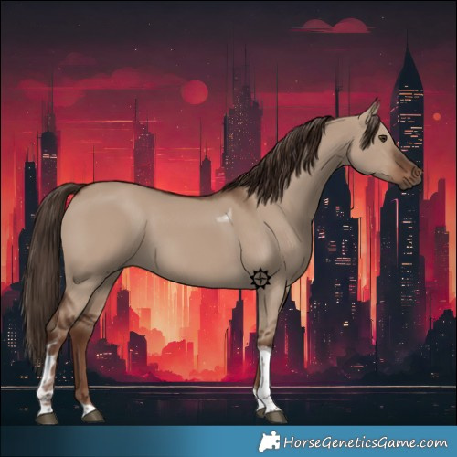 Horse Color:Liver Red Dun Tobiano 