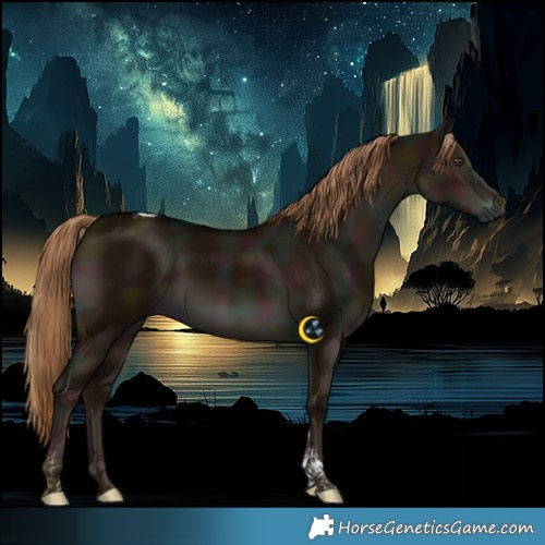 Horse Color:Gray Midnight Liver Red Dun Tobiano 