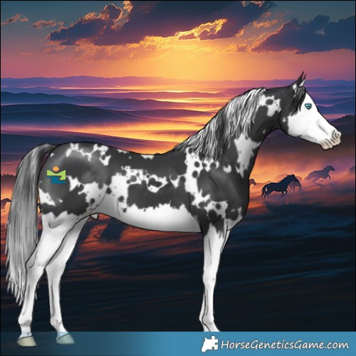 Horse Color:White Spotted Black Splash 