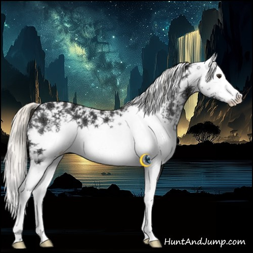 Horse Color:White Spotted Liver Chestnut Ice Mushroom