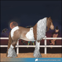 Horse Color:Liver Red Dun Tobiano