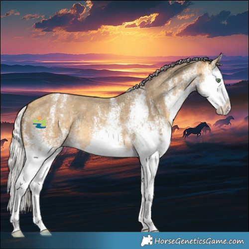Horse Color:White Spotted Silver Sable Cream Champagne Splash 