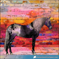 Horse Color:Void Watercolor Chocolate Palomino Onyx Tobiano