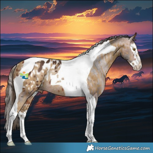 Horse Color:Classic Cream Champagne Tobiano Rabicano  and Bay Splash Tobiano Appaloosa Rabicano 