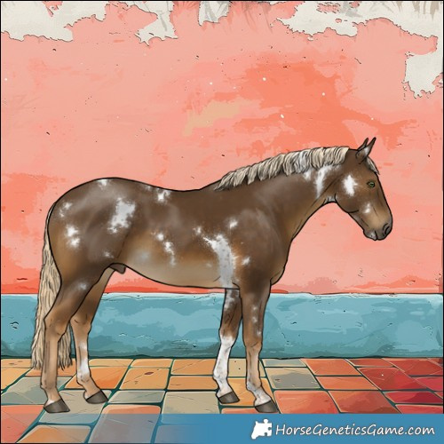 Horse Color:White Spotted Chocolate Palomino Tobiano 