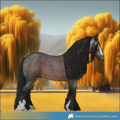 Horse Color:Gray Brown Roan Sabino 