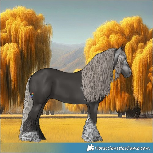 Horse Color:Gray Silver Black Tobiano Frame 