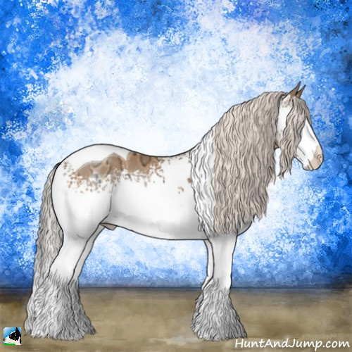 Horse Color:White Spotted Chocolate Silver Buckskin Ice Tobiano 
