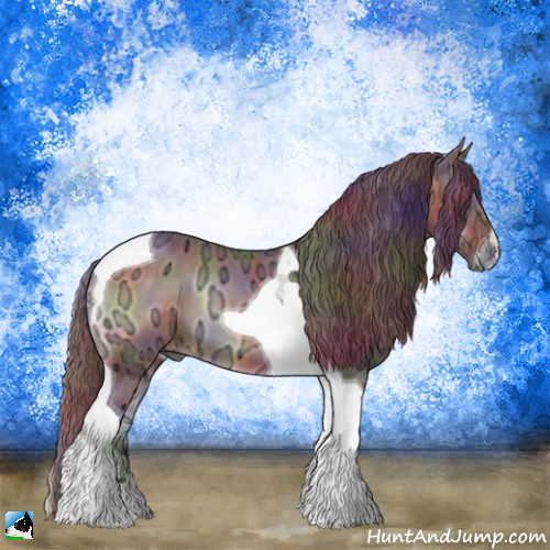 Horse Color:Nacre Chocolate Brown Ice Onyx Tobiano 