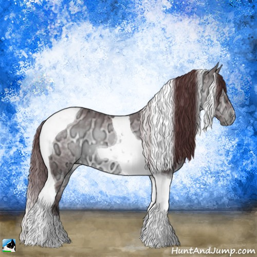 Horse Color:Chocolate Brown Chinchilla Ice Tobiano 