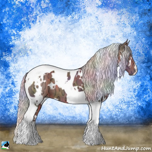 Horse Color:Nacre White Spotted Chocolate Silver Brown Ice Tobiano 