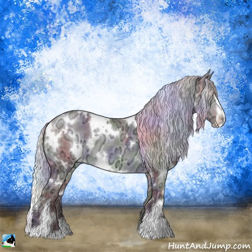 Horse Color:Nacre White Spotted Chocolate Silver Brown Chinchilla Ice Sabino 