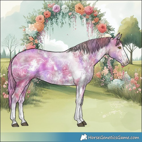 Horse Color:Nacre Plaid  White Spotted Chocolate Palomino Ice Dun 