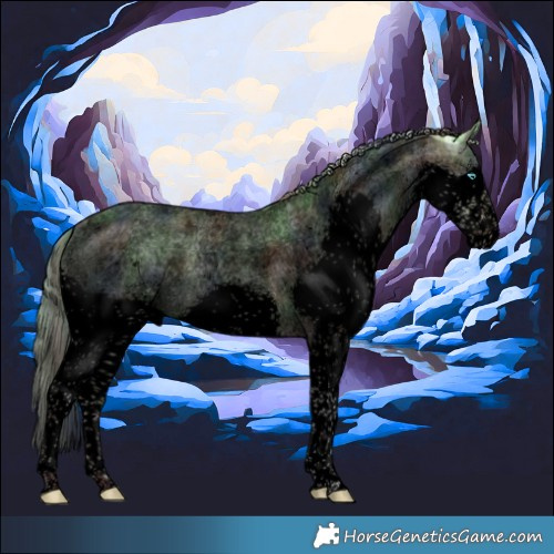 Horse Color:Void Nacre Plaid  Liver Red Dun Ice Roan Mushroom Sabino Splash 