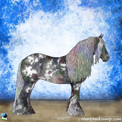 Horse Color:Nacre White Spotted Silver Black Chinchilla Ice Sabino Rabicano 