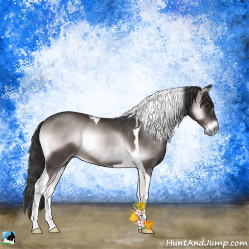 Horse Color:Platinum Liver Red Onyx Tobiano Rabicano