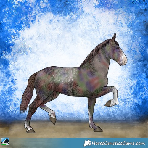 Horse Color:Nacre Chocolate Smoky Grullo Ice Sabino 