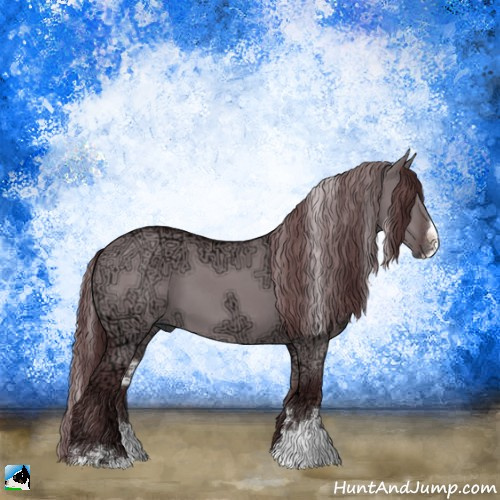 Horse Color:Chocolate Grullo Chinchilla Ice Sabino 