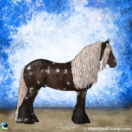 Horse Color:White Spotted Liver Chestnut Ice Mushroom Rabicano 