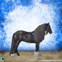 Horse Color:Nacre White Spotted Black Ice Tobiano Rabicano