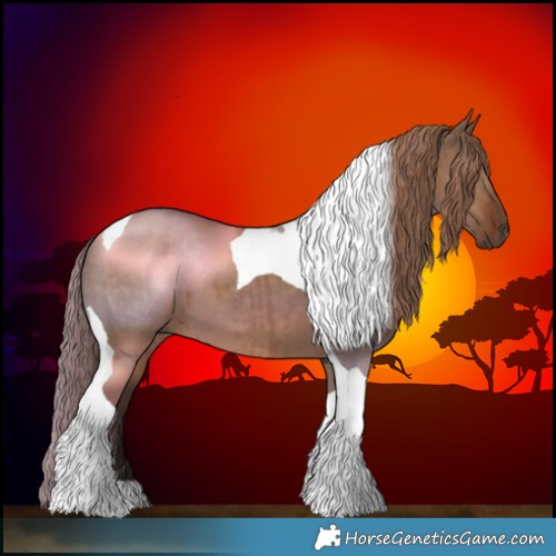 Horse Color:Liver Red Dun Tobiano Brindle 