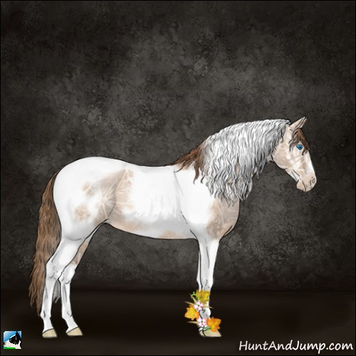 Horse Color:Liver Red Dun Ice Pearl Tobiano Frame 