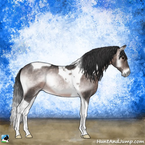 Horse Color:Platinum Brown Onyx Tobiano Rabicano 