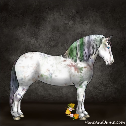 Horse Color:Nacre Bay Ice Onyx Splash Tobiano Frame 