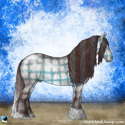 Horse Color:Plaid  Chocolate Brown Chinchilla Tobiano 