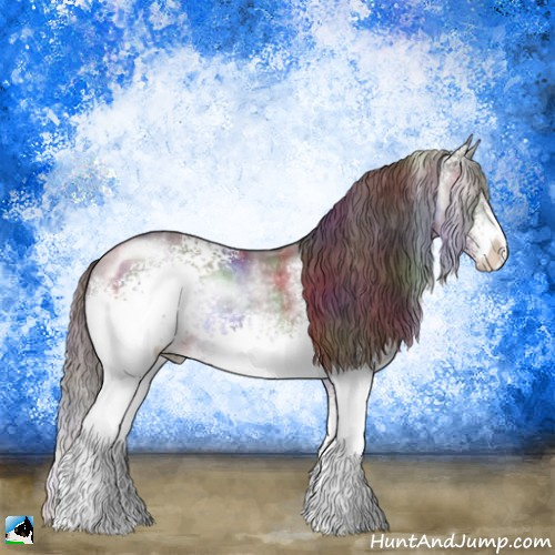 Horse Color:Nacre White Spotted Chocolate Brown Chinchilla Rabicano 