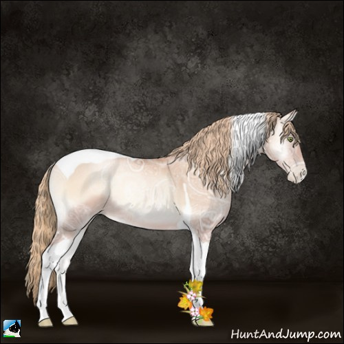 Horse Color:Gold Champagne Ice Pearl Onyx Tobiano 