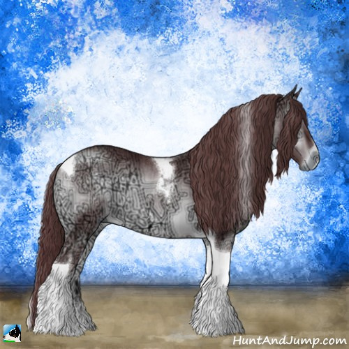 Horse Color:Chocolate Brown Chinchilla Ice Onyx Tobiano 