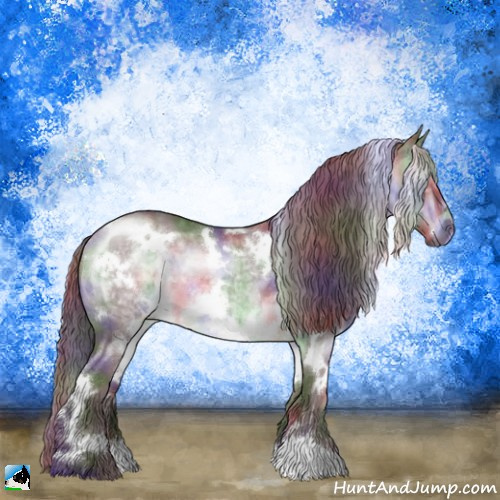 Horse Color:Nacre White Spotted Chocolate Brown Chinchilla Rabicano 