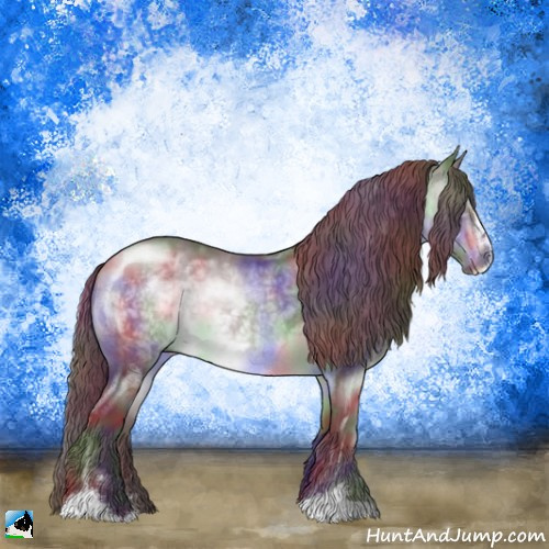 Horse Color:Nacre Chocolate Brown Chinchilla Sabino Rabicano 