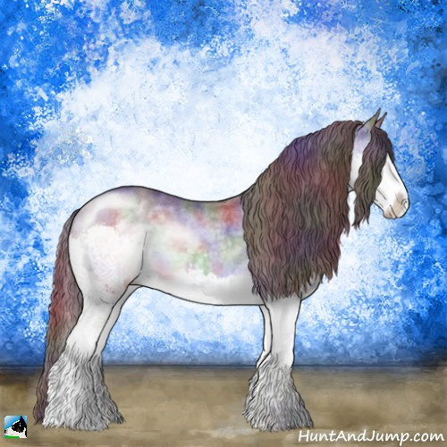 Horse Color:Nacre Chocolate Brown Chinchilla Splash Rabicano 