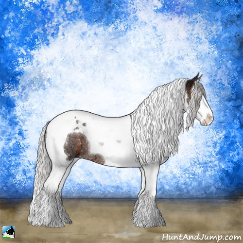 Horse Color:Silver Brown Ice Sabino Splash Tobiano Rabicano