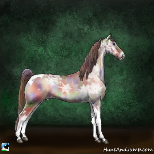 Horse Color:Nacre Red Onyx Ice Tobiano 