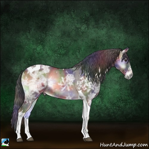 Horse Color:Nacre Liver Red Onyx Ice Tobiano 