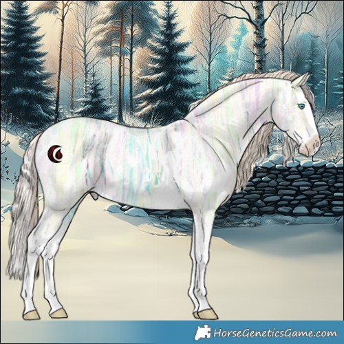 Horse Color:White Spotted Perlino Ice Dun Splash 