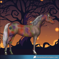 Horse Color:Nacre Silver Brown Tobiano 