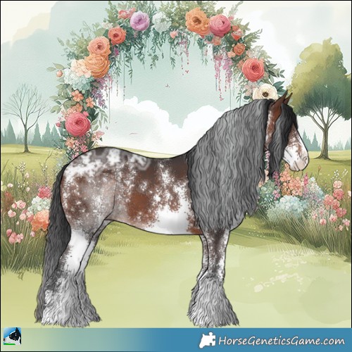 Horse Color:Brown Ice Sabino Rabicano 