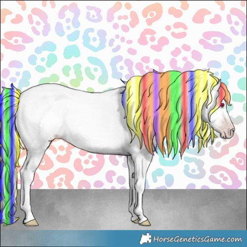 Horse Color:Painted White Spotted Gold Champagne Chinchilla 