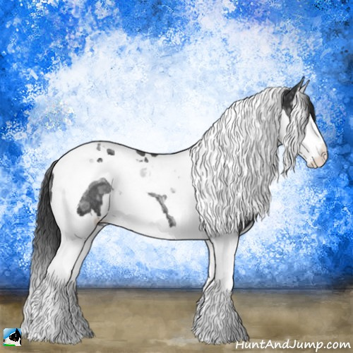 Horse Color:Black Ice Mushroom Splash Tobiano Rabicano 