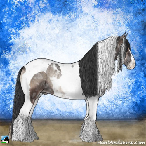 Horse Color:Blue Onyx Ice Tobiano Rabicano Brindle 