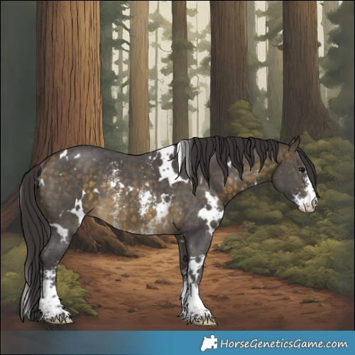 Horse Color:White Spotted Buckskin Sabino Rabicano 