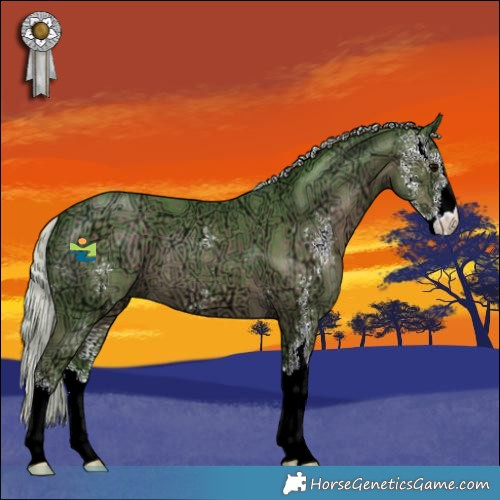 Horse Color:Watercolor Silver Black Ice Sabino 