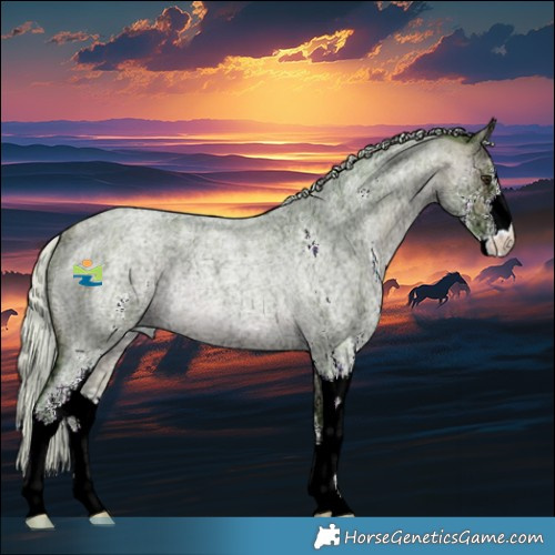 Horse Color:Watercolor Silver Brown Ice Roan Sabino Rabicano 
