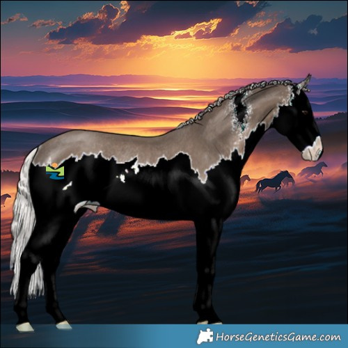 Horse Color:Silver Black Sabino Splash Rabicano 
