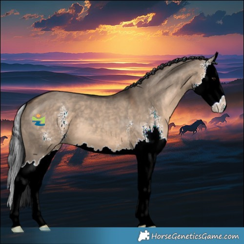 Horse Color:Brown Dun Sabino Splash 