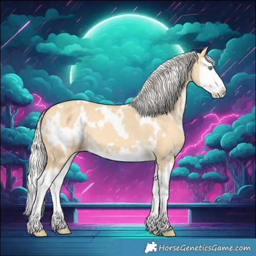 Horse Color:White Spotted Silver Sable Cream Champagne Dun Splash 